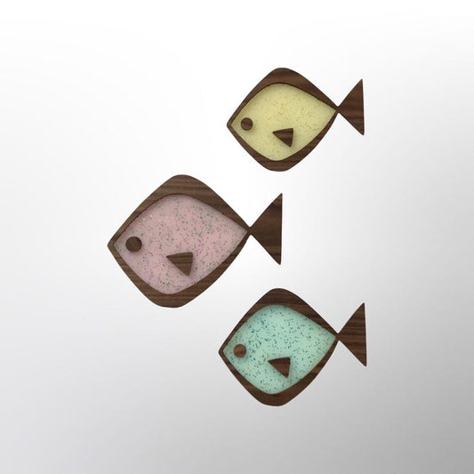 Mid-Century Modern Set of (3) Fish, mcm, mcm decor, mcm wall art, mcm fish, retro, retro fish, retro decor, retro art, fish art