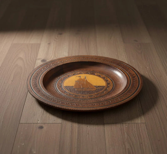 Vintage 16" Solid Wood Sailboat Wall Hanging – Hand Carved Nautical Wall Decor